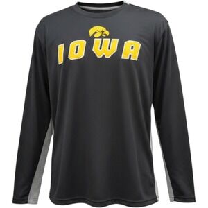 NCAA Iowa Hawkeyes Long Sleeve Performance Shirt Mens Black Vintage